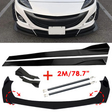 Front Bumper Lip Spoiler Glossy Black Body Kit For Mazda Speed 3 5 6 CX3 CX5 CX7