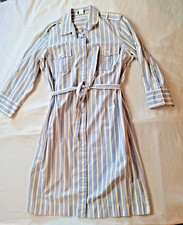 J.CREW Long-Sleeve Striped Shirtdress Size 10 *MISSING 1 Belt Cord on Waist