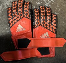 ADIDAS GOALKEEPER GLOVES ACE FINGERSAVE SOLAR ORANGE/BLACK SIZE: 7 Pre-Owned 