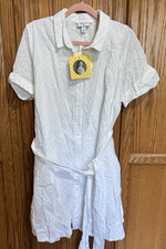 Lisa Marie Fernandez for Target Women's Plus Size Eyelet Shirtdress White 1X NWT
