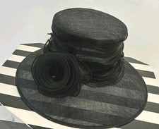 House Of Fraser Czarny formalny kapelusz z różowymi detalami Damski dzień ASCOT 