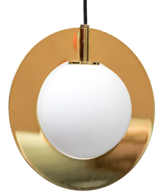 Tom Dixon Plane Round Pendant light - Brass , White Glass
