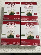  4 BOXES Holiday Time 100 Clear Mini Lights-Christmas-Wedding-NEW-Green Wire