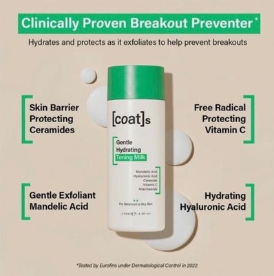 Coats Gentle Hydrating Toning Milk 4.2 FL Oz normal to dry skin NEW!