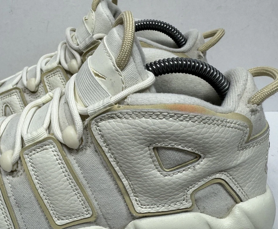 Nike Air More Uptempo GS Coconut Milk Team Gold Sneakers 7Y Women 8.5 DX1939-100 - Image 4 of 4