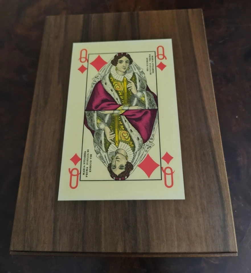 2 Mazzi Carte Dal Negro Scatola In Legno Pregiato. Carte Usate Poco. - Image 2 of 4