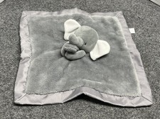 Carters Elephant Lovey Baby Security Blanket Satin Trim Grey
