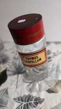 ANCIEN POT A PHARMACIE EN VERRE TRANSLUCIDE  COUVERCLE METAL(d)