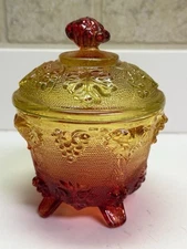 Jeannette Amberina Footed Candy Dish