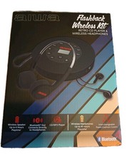 Aiwa Flashback Wireless Retro CD Player  Discman   Bluetooth Headphones NEW 