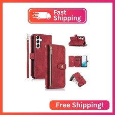 UEEBAI Wallet Case for Samsung Galaxy A36 5G, 9 Card Holder Slots Zipper Pocket