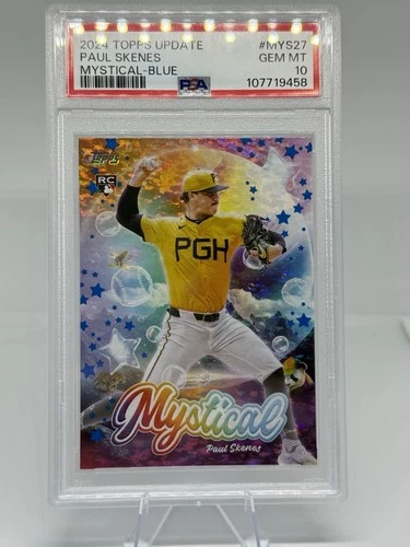 Topps 2024 Update Series Mystical Paul Skenes Blue MYS-27 Rookie PSA 10 Pirates