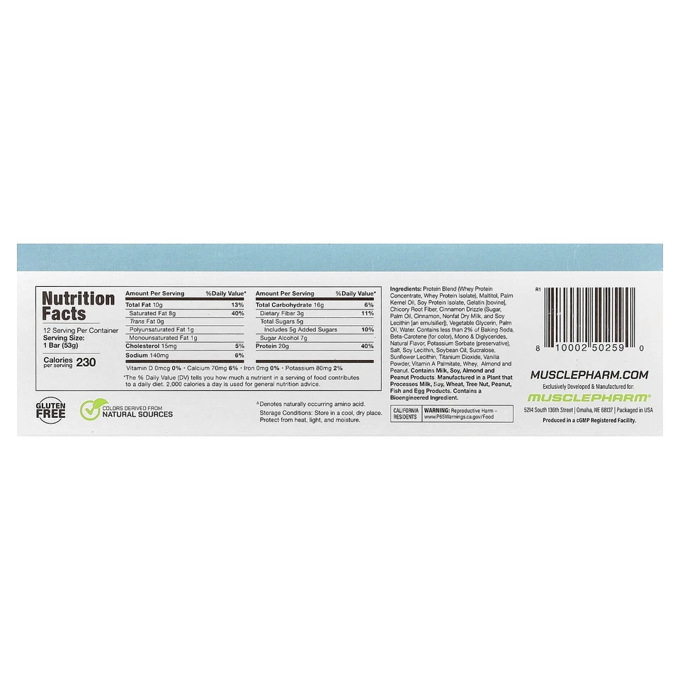 Barra de proteína Combat Ready™, rollo de canela esmerilada, 12 barras, 1,87 oz (53 g) cada una Foto 2 de 3