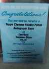 2025 Topps Chrome Cam Ward Rookie Patch Autographs (RAW)