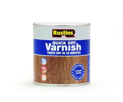 Rustins Quick Dry Varnish Clear Satin 1l-Fast-Drying Water-Based Wood Varni