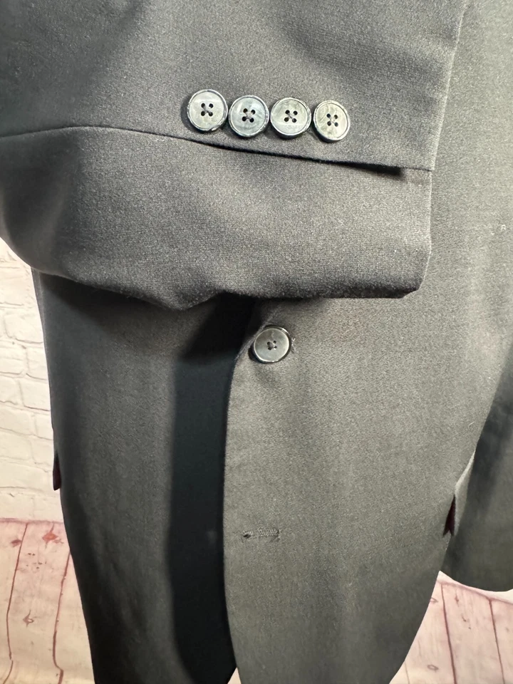 BEN SHERMAN Hombres Negro Lana REG FIT 2 Botones Traje Deporte Abrigo Blazer Chaqueta 48R Foto 4 de 4