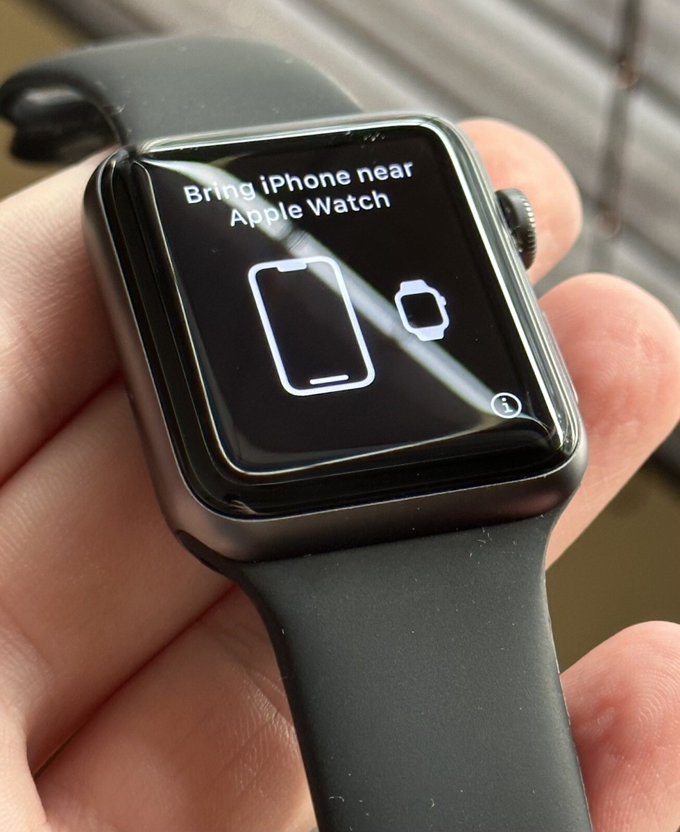 Apple Series 42mm Smartwatch Space Gray Aluminum Case/Aftermarket Black  Band