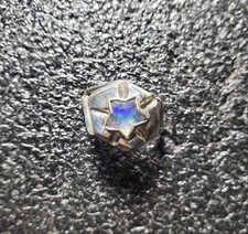 NATURAL SOLID ETHIOPIAN OPAL HYDROPHANE CRYSTAL STERLING SILVER RING sz6.5