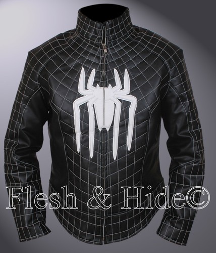 Kid's Amazing Spiderman Peter Parker Black & White Spider-Man Webbing Jacket - Picture 3 of 6