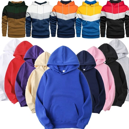 Men's Sweatshirt Fleece Hoodie Long Sleeve Sweater Top Fashion Hooded Pullover - Picture 2 of 74