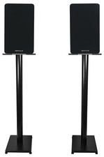Pair Rockville RockShelf 54B Black 5.25" Home Bookshelf Speakers w/37" Stands