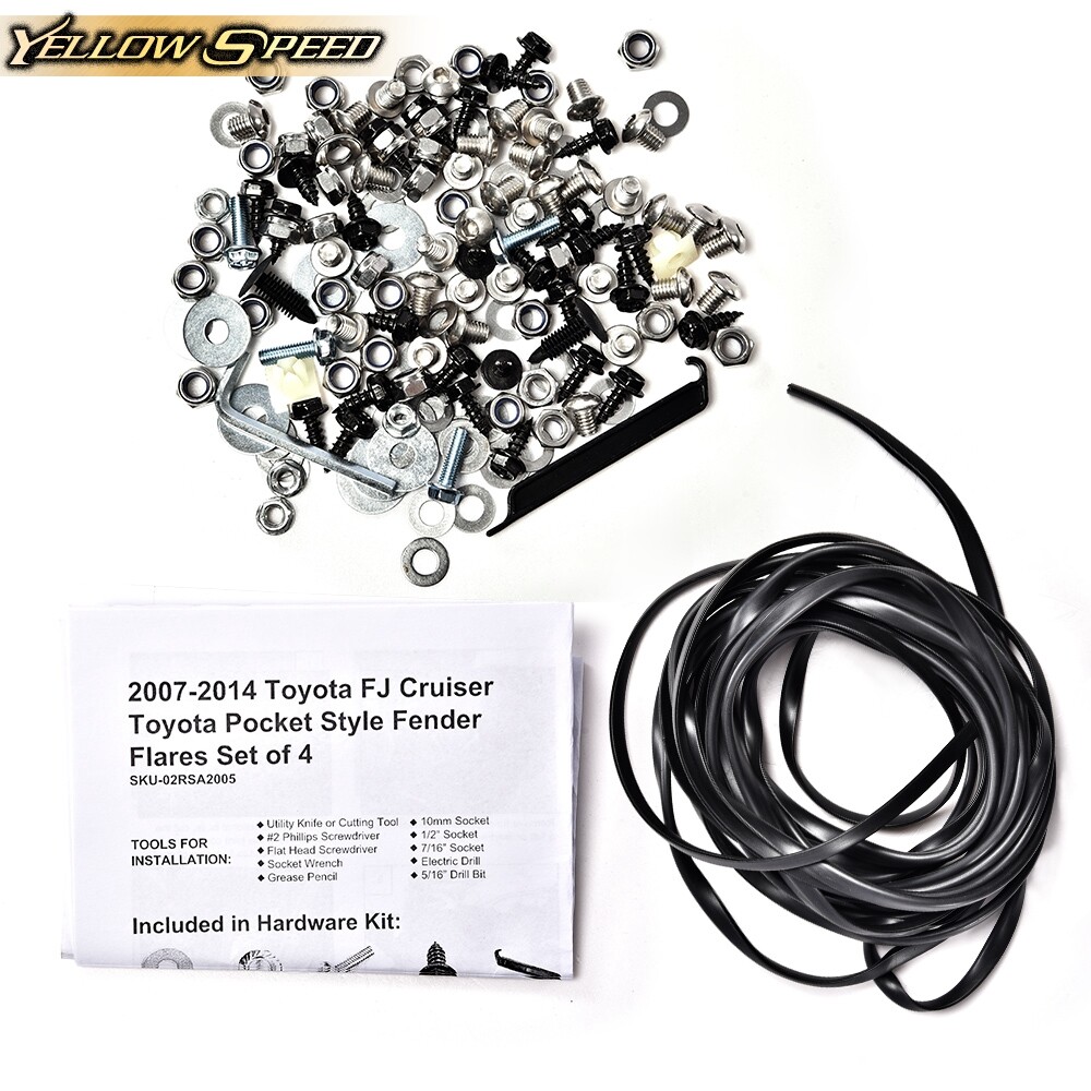 Fender Flares Fit For 2007-2014 FJ Cruiser Textured Pocket Rivet Wheel Cover