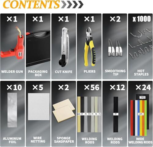 Buy 150W Plastic Welder,2 In 1 Plastic Welding Kit Plastic Repair Welder Soldering Hot Stapler Gun Kit With 7 Types Of Welding Plastic Welding Rods And 6