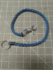 Wallet CHAIN PARACORD BLACK & BLUE Strong Leash Thick Biker Wallet Key BY STITCH