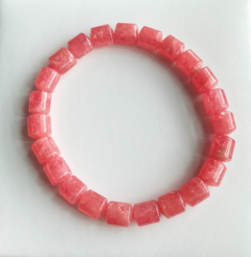 7*7.8mm Natural Red Rhodochrosite Gemstone Crystal Beads Bracelet AAAA C1 - Picture 3 of 8