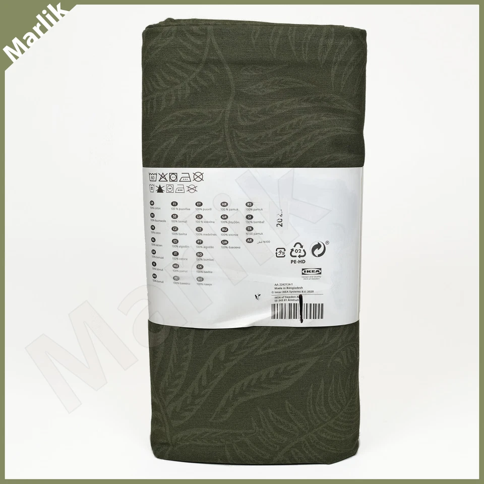 Ikea DOFTMINNE Tablecloth (57x94") + 6 Napkins (15x15") Olive Green NEW (Read) - Image 2 of 2