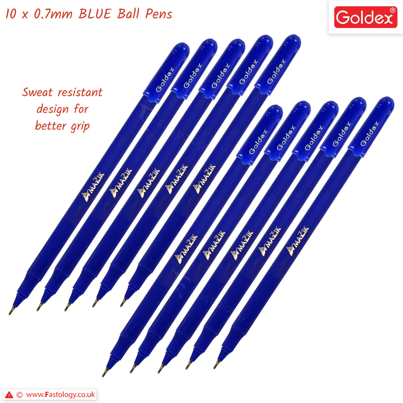 BLACK BLUE Ballpoint Pens 0.7mm Fine HiTech Point GOLDEX Mazik Ball