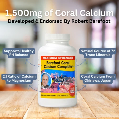 Calcio Coral Descalzo Completo - Bob Descalzo 240 Cápsulas - 1500mg Coral Calcio Foto 4 de 4