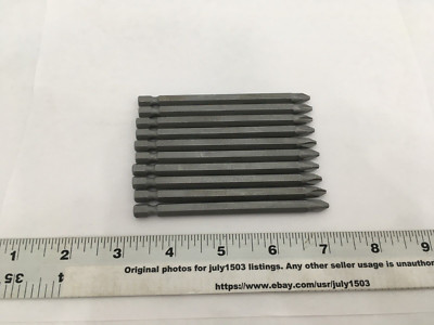 (10) NEW Tool Shop 4'' Phillips #2 PH2 Power Drive Bit - 1/4'' Shank - CR-V Steel