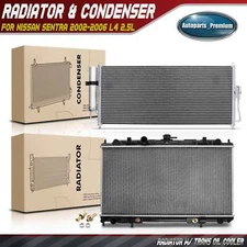 Radiator & AC Condenser Cooling Kit for Nissan Sentra 02-06 L4 2.5L Auto Trans.