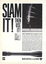 1964 Bausch & Lomb Rifle Scopes Slam It! Then Use It! Vintage Print Ad/Poster