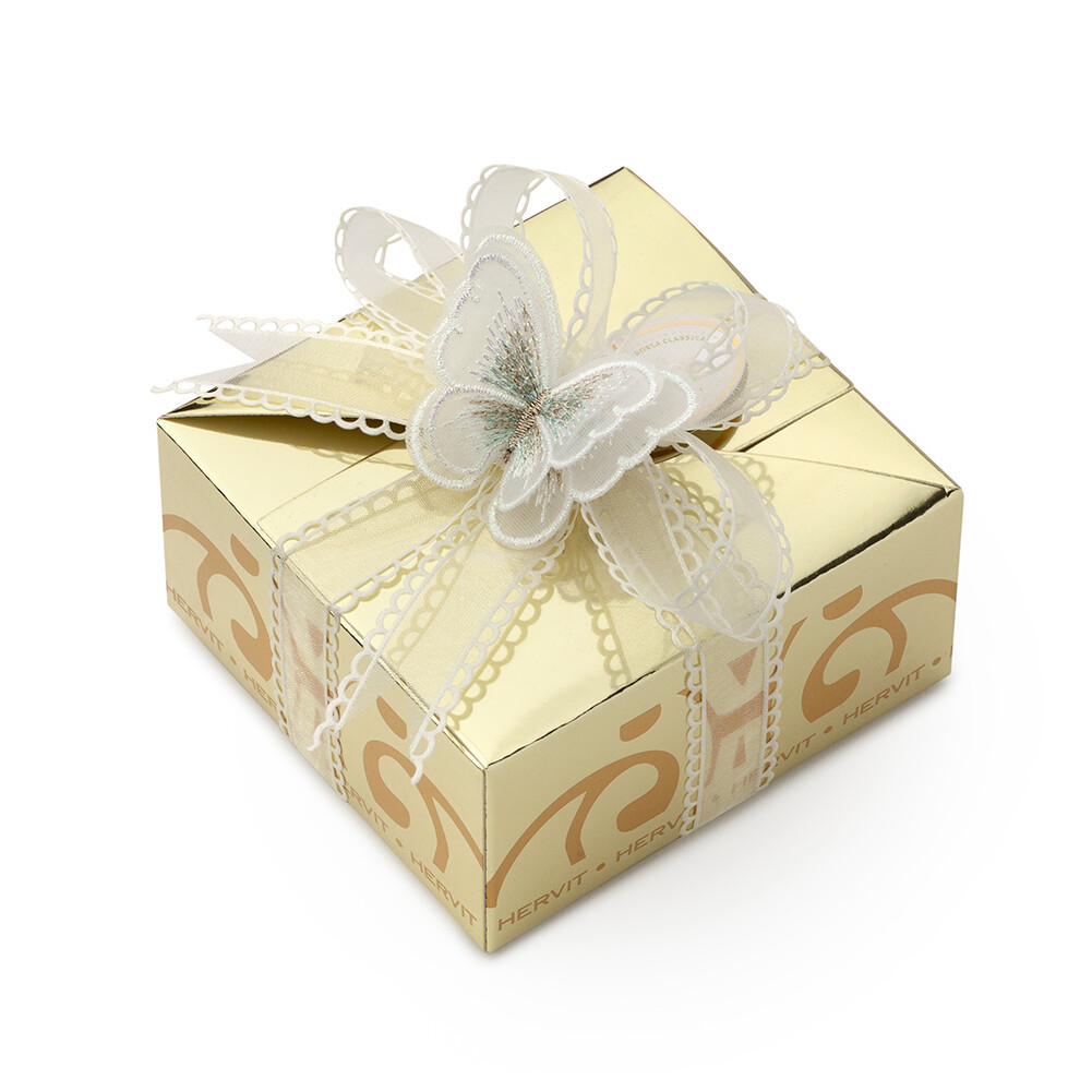 HERVIT ART.BOX CARAT GOLD 11X11X5,5CM FARFALLA