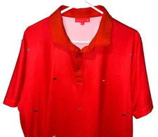 Redvanly Polo Shirt Mens XL Red Spotted Performance Stretch Golf Activewear