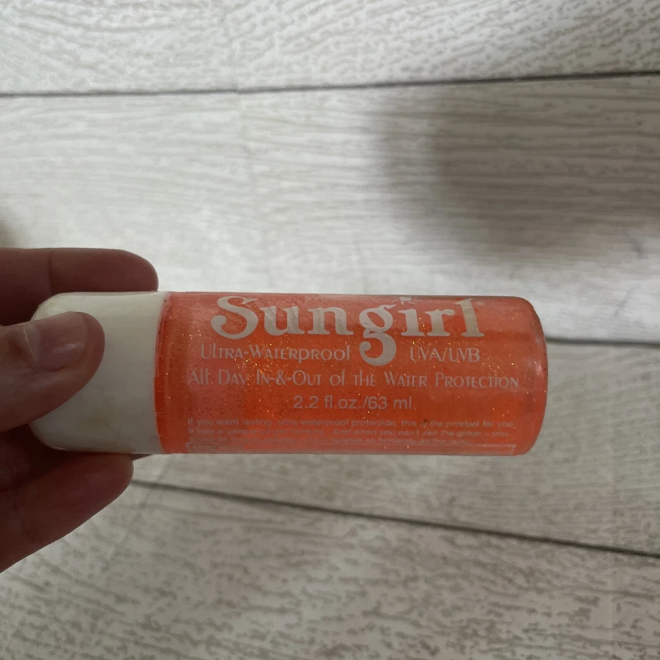 Vintage Sungirl Brand Orange Glitter SPF 30 Waterproof UVA Gel Sun Protect NOS - Image 4 of 4