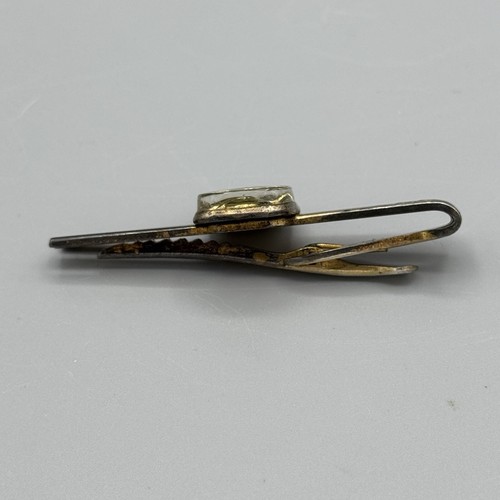 Vtg Hickok USA Tie Bar Clip Worn Gold Tone Pilots Unisex Cameo Roman Warrior 2.5 - Picture 9 of 9