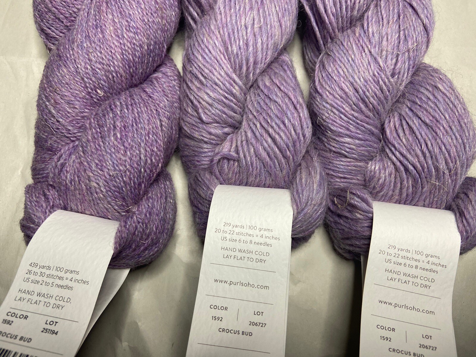 Purl Soho Linen Quill + Flax Down Yarn 3skein Bundle / Swath Wrap Knit