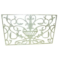 Lavish 50 in Silver Art Deco Urn Wall Art Metal Plaque Grille Old World