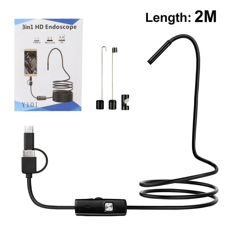 3 in-1 endoscope USB Borescope Inspection Camera for Android Cell Phone/PC - image 2 of 4
