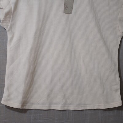 NWT! Emery Rose Shirt Dolman Short Sleeve Waffle Stretch Beige