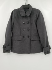 Metaphor Womens Size Medium Dark Grey Double Breasted With Pockets Over Coat