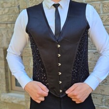 Men Corset Vest Steel Boned Waist Trainer Tummy Control Cadual Formal Party Vest