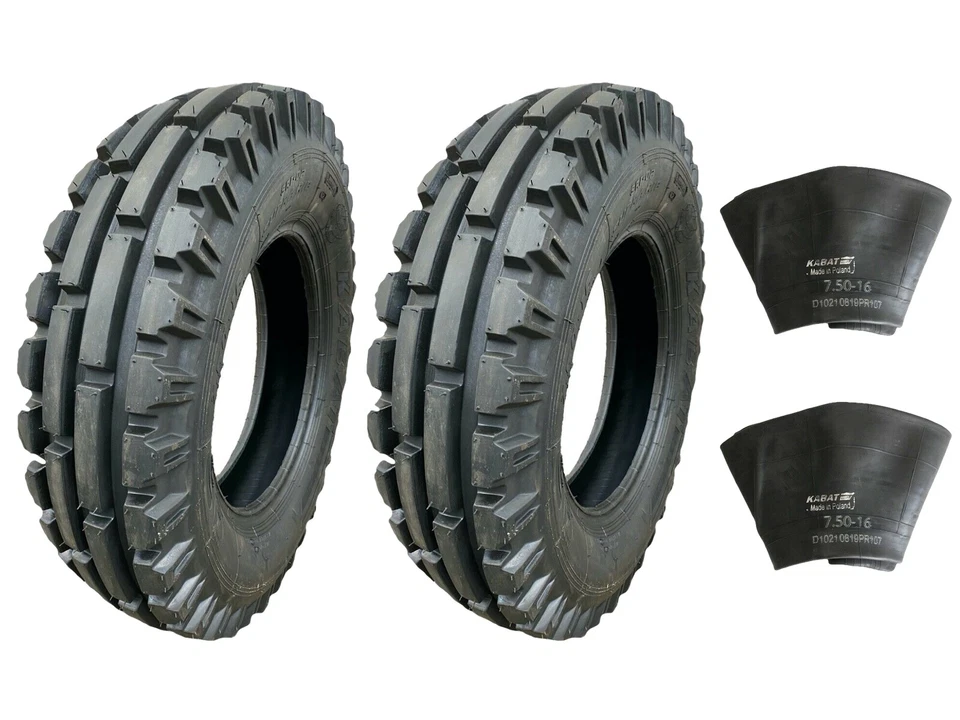 7.50-16 Kabat SRF-02 Supra Rib - TT - 98/A8 - 6PR - AS Front Set + Schläuche