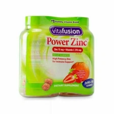 2(Two)bottles Vitafusion Power Zinc Dietary Supplement (90+90= 180 )best by07/22