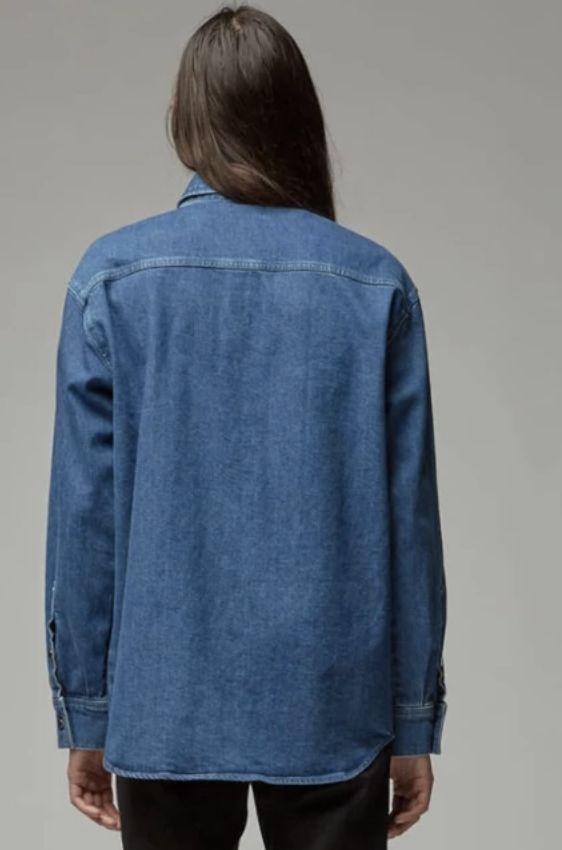 RAF SIMONS DENIM SHIRT JACKET NAVY Patch Overshirt Button RAF SIMONS DENIM SHIRT JACKET NAVY Patch Overshirt Button