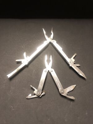 *Lot Of 2* American Camper Stainless Steel Multi Tool Great Condition 4in & 3 In