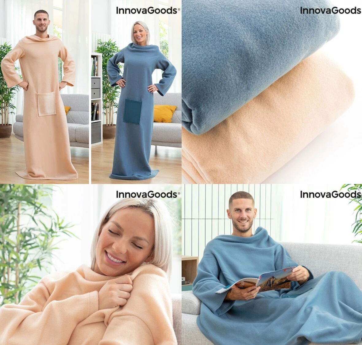 Batamanta Individual Unisex 170x130 cm Bolsillo Central 25x20 poli ster suave